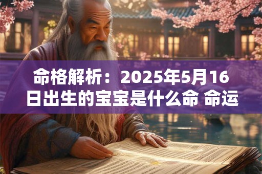 命格解析：2025年5月16日出生的宝宝是什么命 命运好吗