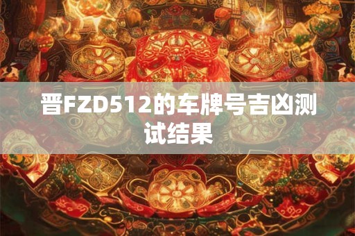 晋FZD512的车牌号吉凶测试结果