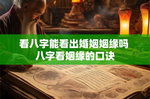 看八字能看出婚姻姻缘吗 八字看姻缘的口诀