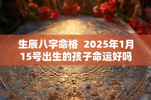 生辰八字命格  2025年1月15号出生的孩子命运好吗