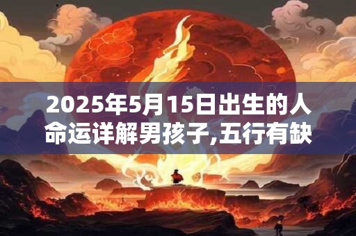2025年5月15日出生的人命运详解男孩子,五行有缺失吗