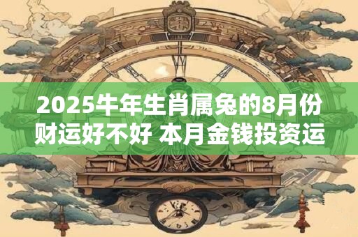 2025牛年生肖属兔的8月份财运好不好 本月金钱投资运不错