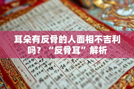 耳朵有反骨的人面相不吉利吗？“反骨耳”解析