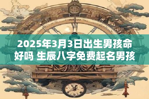 2025年3月3日出生男孩命好吗 生辰八字免费起名男孩