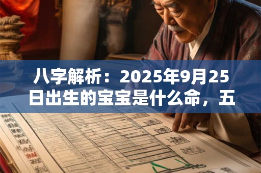 八字解析：2025年9月25日出生的宝宝是什么命，五行缺什么