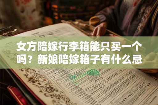 女方陪嫁行李箱能只买一个吗？新娘陪嫁箱子有什么忌讳？