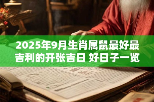 2025年9月生肖属鼠最好最吉利的开张吉日 好日子一览表