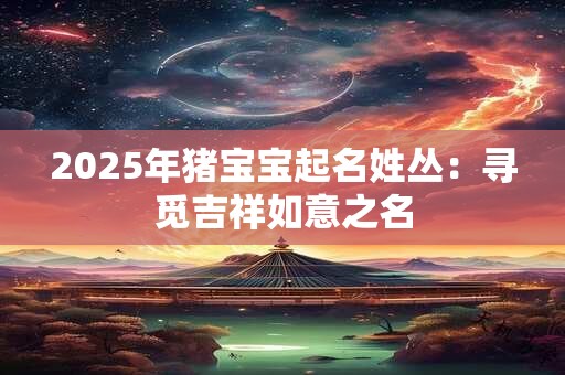 2025年猪宝宝起名姓丛：寻觅吉祥如意之名