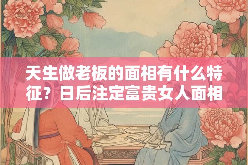 天生做老板的面相有什么特征？日后注定富贵女人面相