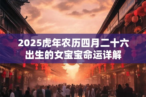 2025虎年农历四月二十六出生的女宝宝命运详解 2025虎年农历四月二十六出生的女宝宝命运详解