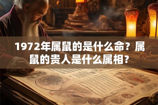 1972年属鼠的是什么命？属鼠的贵人是什么属相？