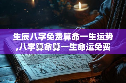 生辰八字免费算命一生运势,八字算命算一生命运免费