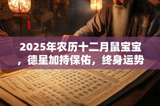 2025年农历十二月鼠宝宝，德星加持保佑，终身运势很好