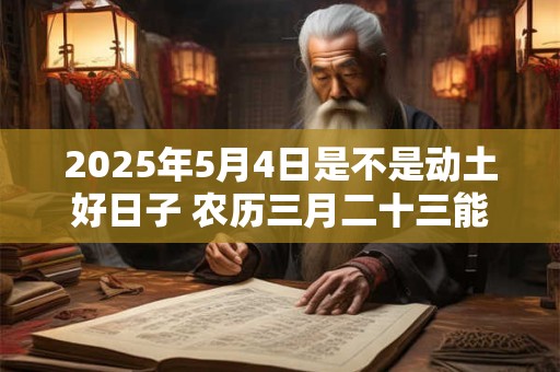 2025年5月4日是不是动土好日子 农历三月二十三能动土吗