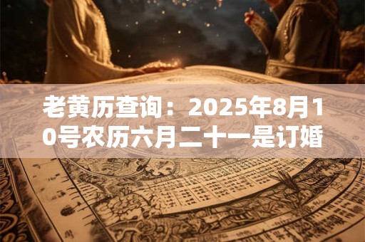 老黄历查询：2025年8月10号农历六月二十一是订婚吉日吗