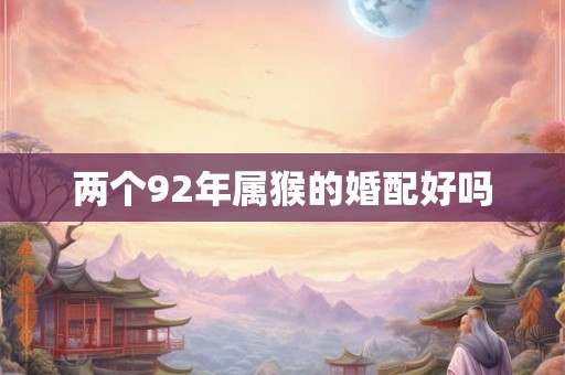 两个92年属猴的婚配好吗