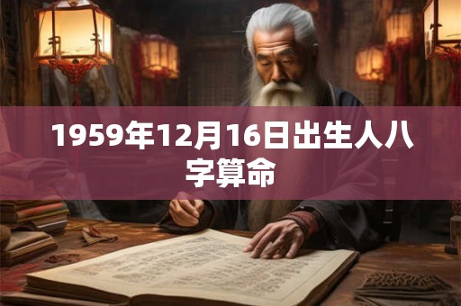 1959年12月16日出生人八字算命