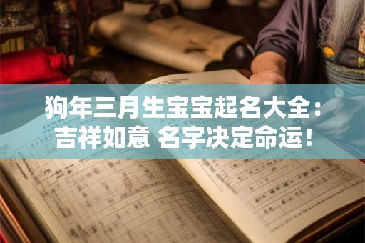 狗年三月生宝宝起名大全：吉祥如意 名字决定命运！