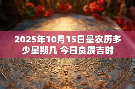 2026年10月15日是农历多少星期几 今日良辰吉时