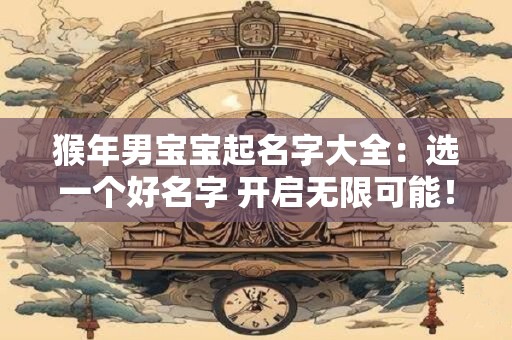猴年男宝宝起名字大全：选一个好名字 开启无限可能！