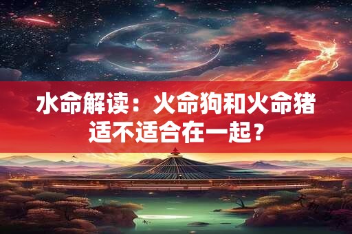 水命解读:火命狗和火命猪适不适合在一起? 水命解读:火命狗和火命猪适不适合在一起?