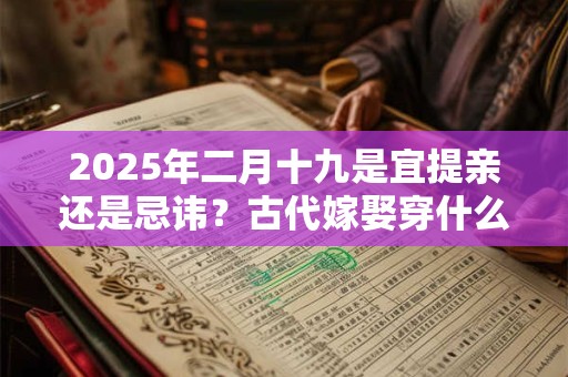 2025年二月十九是宜提亲还是忌讳？古代嫁娶穿什么
