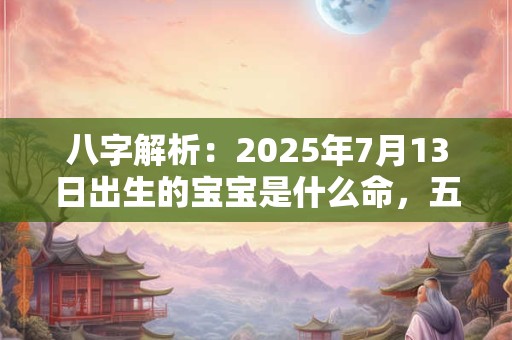 八字解析：2025年7月13日出生的宝宝是什么命，五行缺什么