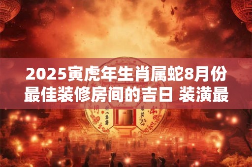 2025寅虎年生肖属蛇8月份最佳装修房间的吉日 装潢最佳日子