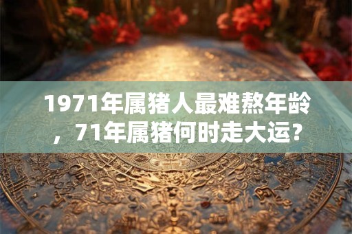 1971年属猪人最难熬年龄，71年属猪何时走大运？