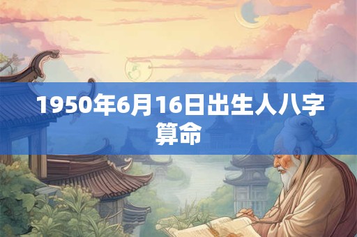 1950年6月16日出生人八字算命