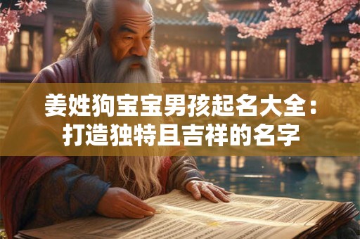 姜姓狗宝宝男孩起名大全：打造独特且吉祥的名字