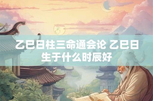 乙巳日柱三命通会论 乙巳日生于什么时辰好