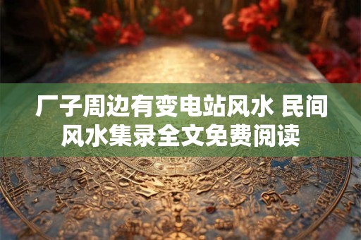 厂子周边有变电站风水 民间风水集录全文免费阅读