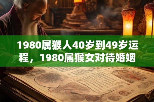 1980属猴人40岁到49岁运程,1980属猴女对待婚姻的看法 1980属猴人40岁到49岁运程,1980属猴女对待婚姻的看法