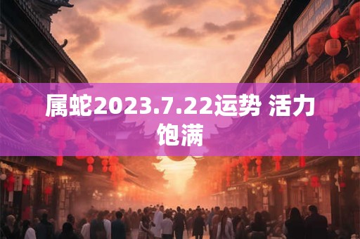 属蛇2023.7.22运势 活力饱满