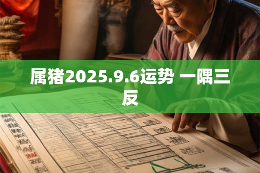 属猪2025.9.6运势 一隅三反