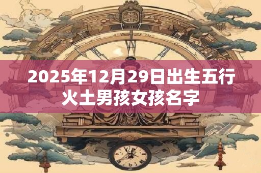 2025年12月29日出生五行火土男孩女孩名字