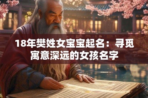 18年樊姓女宝宝起名：寻觅寓意深远的女孩名字