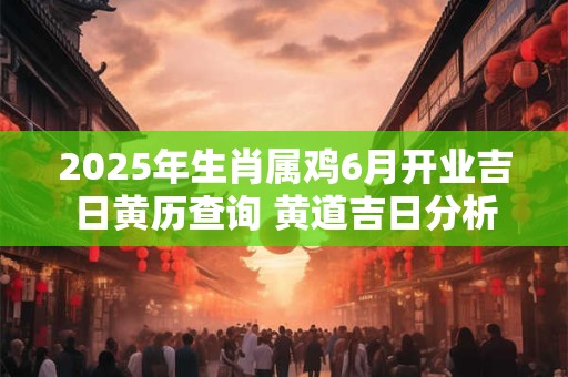 2025年生肖属鸡6月开业吉日黄历查询 黄道吉日分析