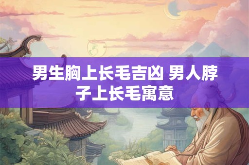 男生胸上长毛吉凶 男人脖子上长毛寓意