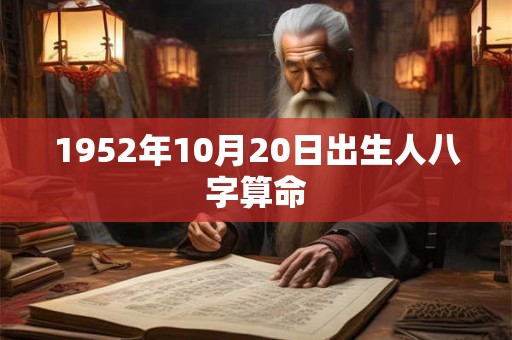1952年10月20日出生人八字算命