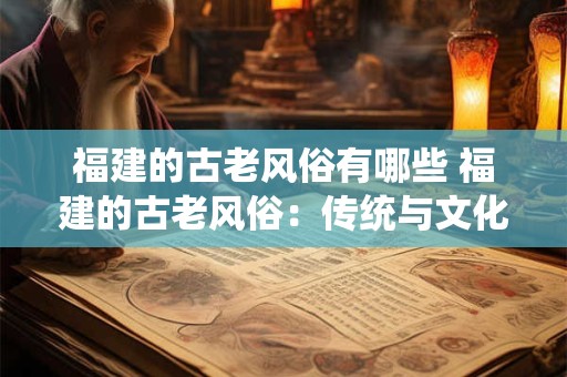 福建的古老风俗有哪些 福建的古老风俗：传统与文化的融合