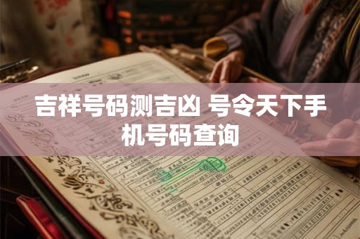 吉祥号码测吉凶 号令天下手机号码查询