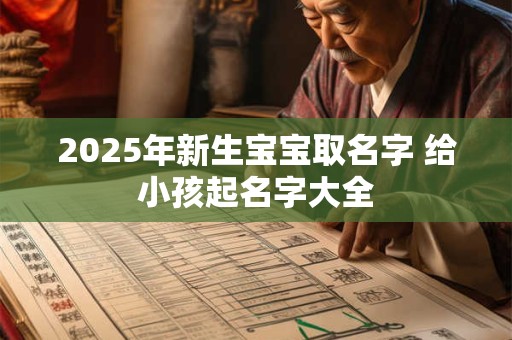 2025年新生宝宝取名字 给小孩起名字大全
