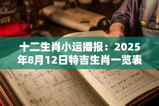 十二生肖小运播报：2025年8月12日特吉生肖一览表