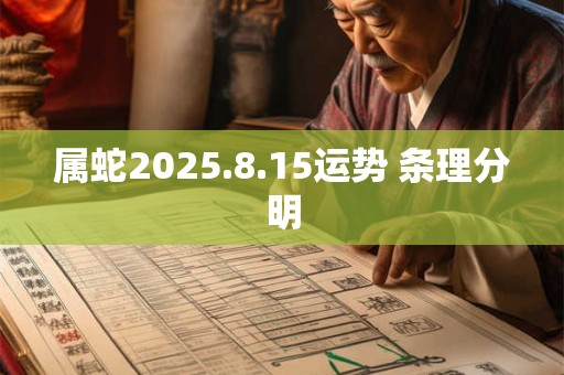 属蛇2025.8.15运势 条理分明