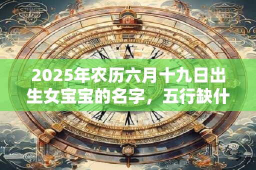 2025年农历六月十九日出生女宝宝的名字，五行缺什么？