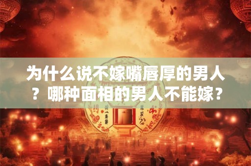 为什么说不嫁嘴唇厚的男人?哪种面相的男人不能嫁? 为什么说不嫁嘴唇厚的男人?哪种面相的男人不能嫁?