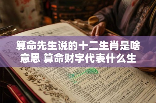 算命先生说的十二生肖是啥意思 算命财字代表什么生肖和数字