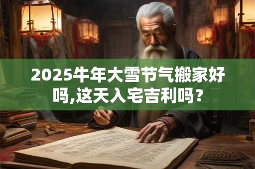 2025牛年大雪节气搬家好吗,这天入宅吉利吗？